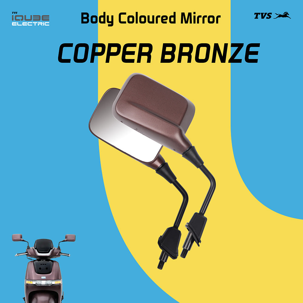 TVS Mirror Set (Left & Right) for IQUBE - Painted Copper Bronze